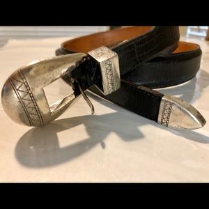 Martin Dingman Mens Italian Calfskin Belt - 36 Blk